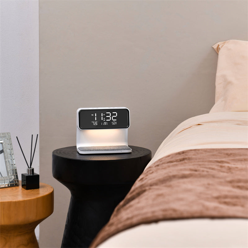 3-in-1 Bedlamp met Draadloze Oplader, LCD Wekker & Touch Dimbare LED Verlichting voor Ultiem Comfort-DeWoonVallei-DeWoonVallei