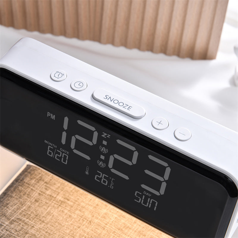3-in-1 Bedlamp met Draadloze Oplader, LCD Wekker & Touch Dimbare LED Verlichting voor Ultiem Comfort-DeWoonVallei-DeWoonVallei