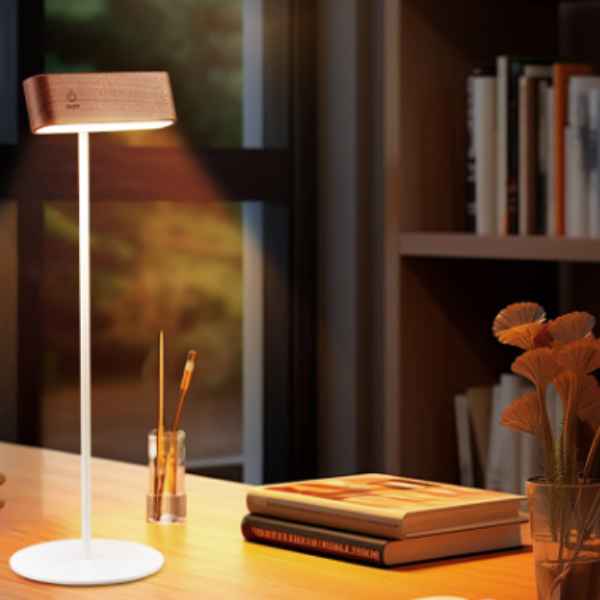 360° Draaibare Magnetische Houten Lamp voor Moderne Sfeerverlichting-Lamp-DeWoonVallei-Zwarte walnotenboom-Tafellamp-DeWoonVallei