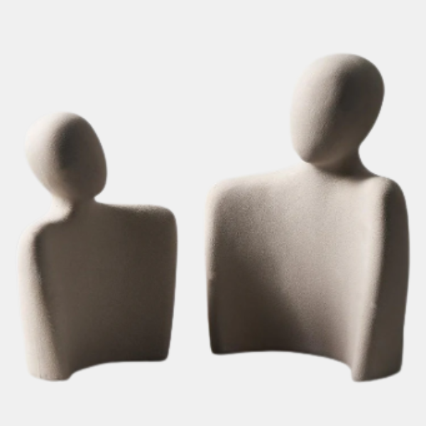 Abstracte Keramische Omhelzingssculptuur Een Tijdloos Symbool van Liefde & Verbondenheid-DeWoonVallei-Wit-DeWoonVallei