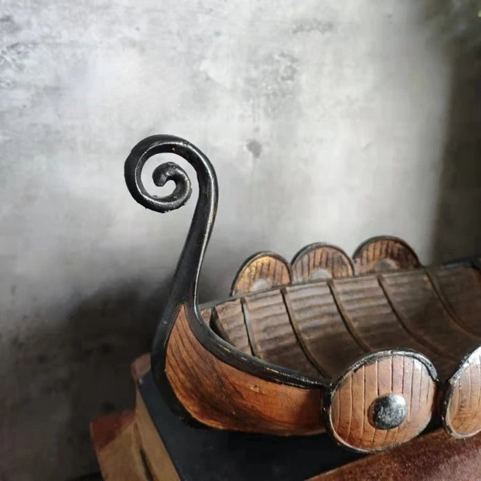 Antieke Viking Schip Organizer – Handgemaakt Design & Historische Woondecoratie-Home & Garden-DeWoonVallei-DeWoonVallei