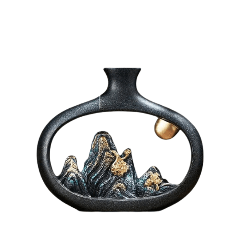 Artistieke Berglandschap Vaas – Keramisch Design & Tijdloze Elegantie-Home & Garden-DeWoonVallei-19.3 x 22cm-DeWoonVallei