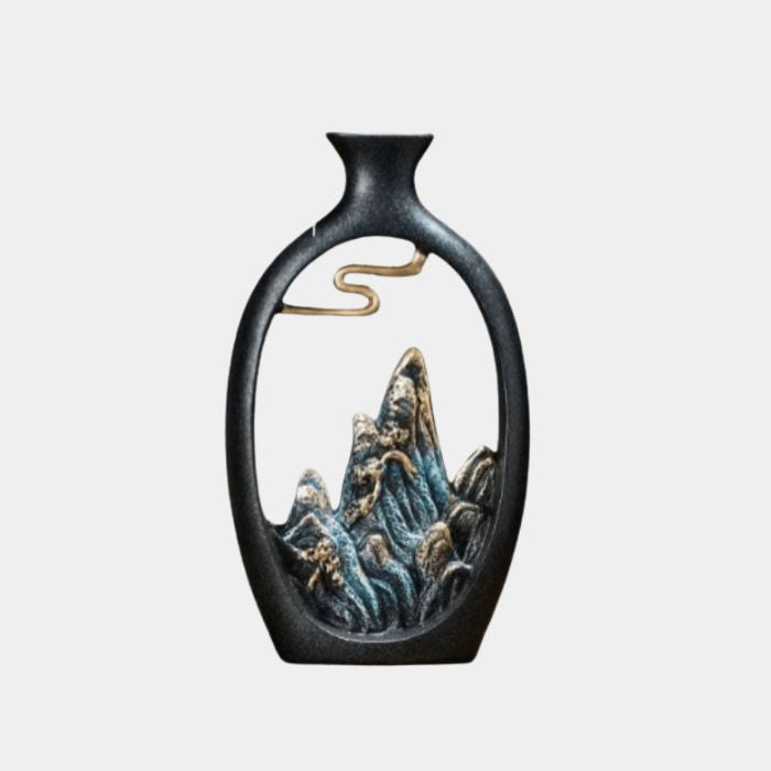 Artistieke Berglandschap Vaas – Keramisch Design & Tijdloze Elegantie-Home & Garden-DeWoonVallei-26.5 x 15cm-DeWoonVallei