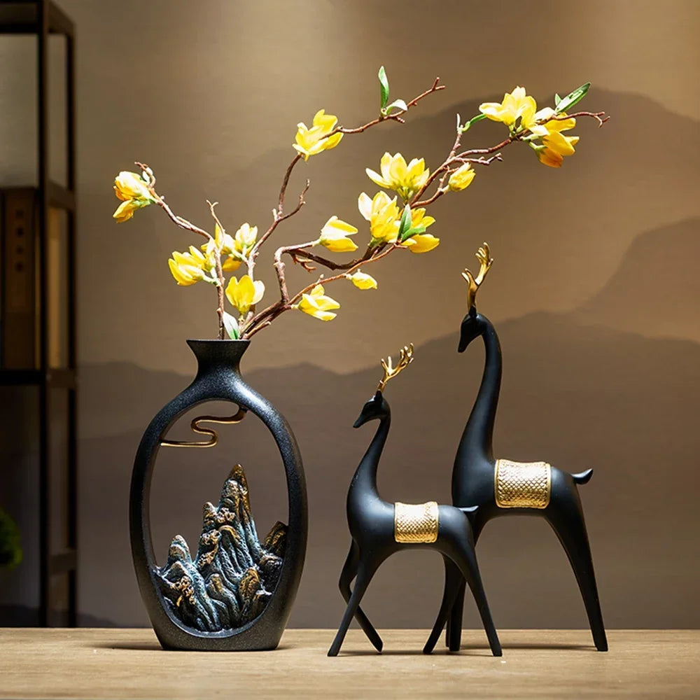 Artistieke Berglandschap Vaas – Keramisch Design & Tijdloze Elegantie-Home & Garden-DeWoonVallei-DeWoonVallei