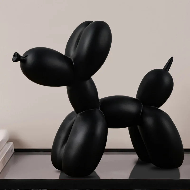 Ballon Hond Beeld – Modern Scandinavisch Design & Speelse Tafeldecoratie-Home & Garden-DeWoonVallei-Zwart-DeWoonVallei