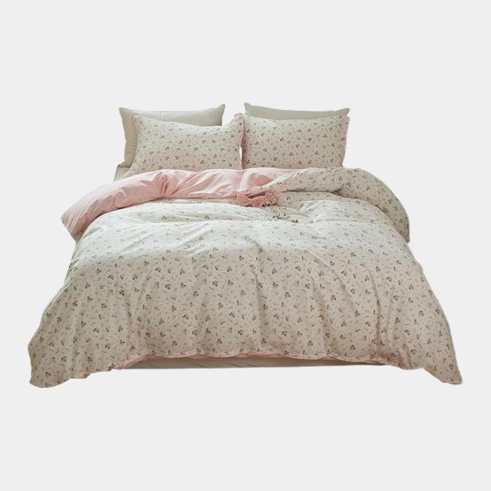 Bloemen Beddengoed Set – Romantisch Design & Dromerig Slaapcomfort-Home & Garden-DeWoonVallei-Stijl 01-Tweelinghoes 4Stuks 150cm x 200cm-DeWoonVallei