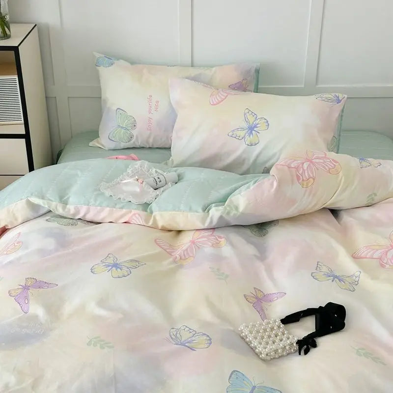 Bloemen Beddengoed Set – Romantisch Design & Dromerig Slaapcomfort-Home & Garden-DeWoonVallei-Stijl 03-Tweelinghoes 4Stuks 150cm x 200cm-DeWoonVallei