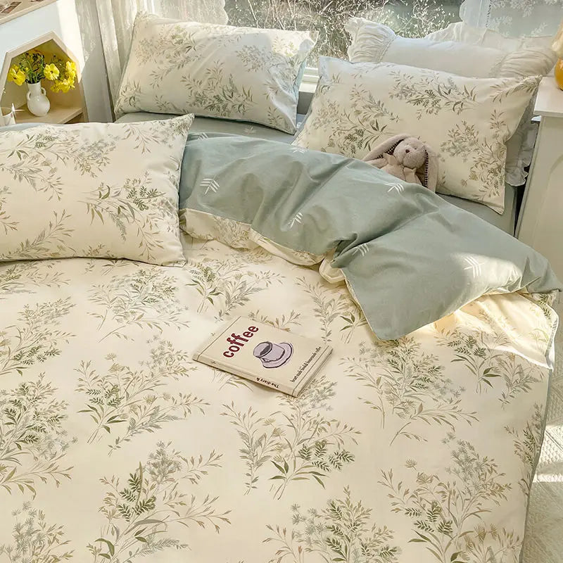 Bloemen Beddengoed Set – Romantisch Design & Dromerig Slaapcomfort-Home & Garden-DeWoonVallei-Stijl 05-Tweelinghoes 4Stuks 150cm x 200cm-DeWoonVallei