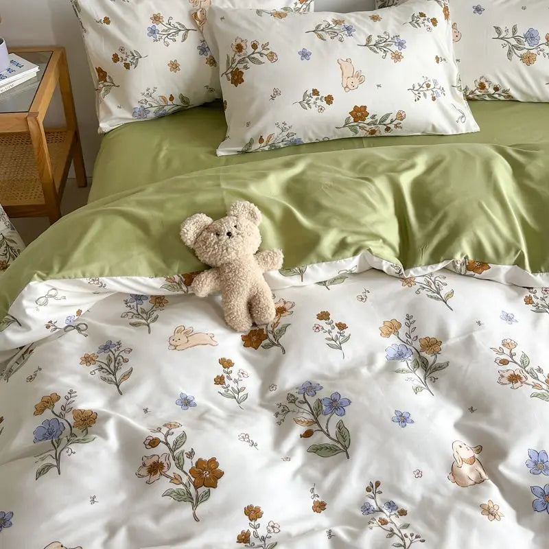 Bloemen Beddengoed Set – Romantisch Design & Dromerig Slaapcomfort-Home & Garden-DeWoonVallei-Stijl 06-Tweelinghoes 4Stuks 150cm x 200cm-DeWoonVallei