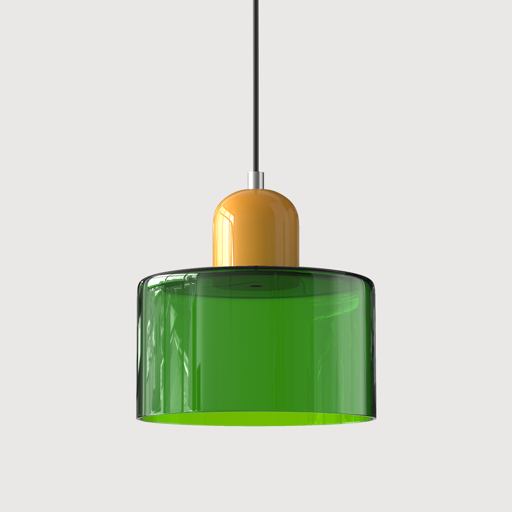 Creatieve Bauhaus Hanglamp – Geometrisch Design met Warme LED-verlichting-DeWoonVallei-Groen-Geel-DeWoonVallei