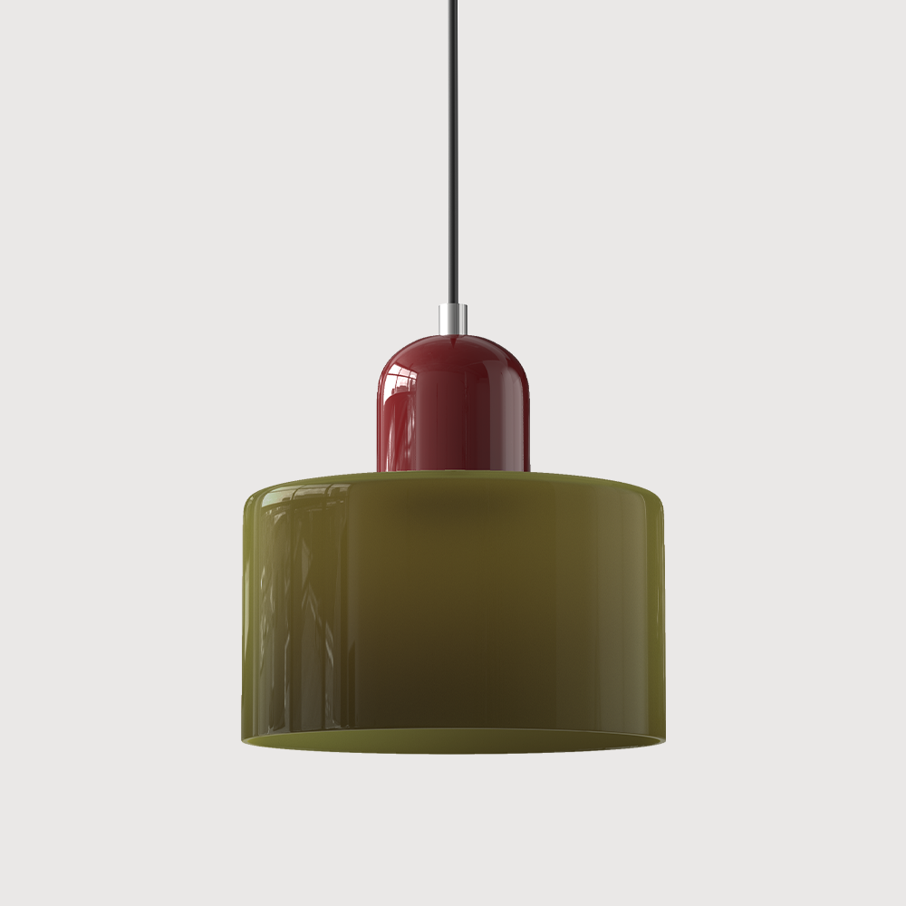 Creatieve Bauhaus Hanglamp – Geometrisch Design met Warme LED-verlichting-DeWoonVallei-Matgroen-Rood-DeWoonVallei