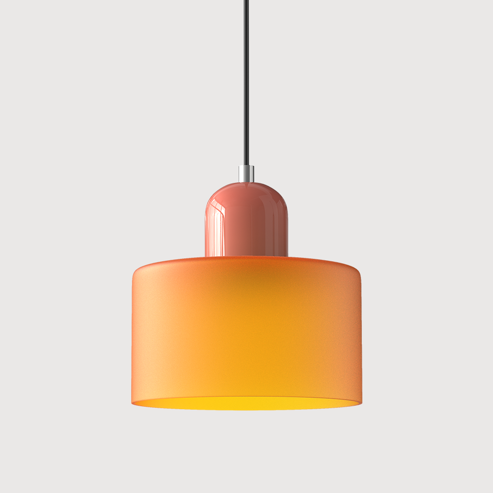 Creatieve Bauhaus Hanglamp – Geometrisch Design met Warme LED-verlichting-DeWoonVallei-Oranje-Roze-DeWoonVallei