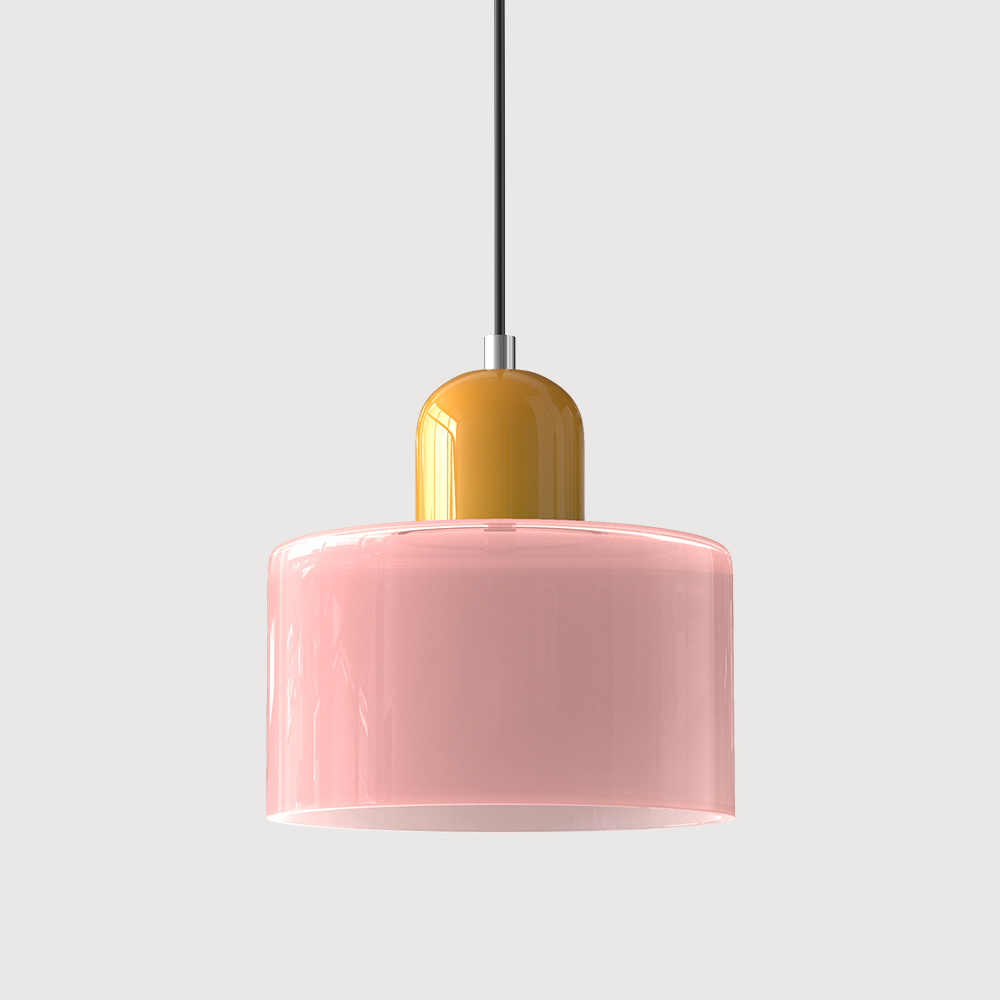 Creatieve Bauhaus Hanglamp – Geometrisch Design met Warme LED-verlichting-DeWoonVallei-Roze-Geel-DeWoonVallei