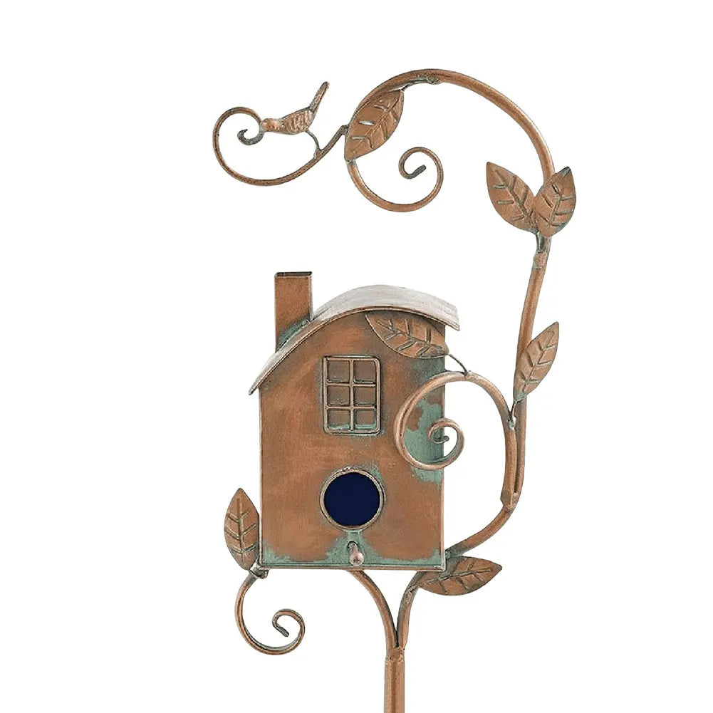 Decoratief Vogelhuis op Paal – Handgemaakt Design & Weerbestendige Tuinversiering-Home & Garden-DeWoonVallei-D-DeWoonVallei