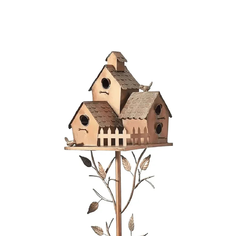 Decoratief Vogelhuis op Paal – Handgemaakt Design & Weerbestendige Tuinversiering-Home & Garden-DeWoonVallei-DeWoonVallei