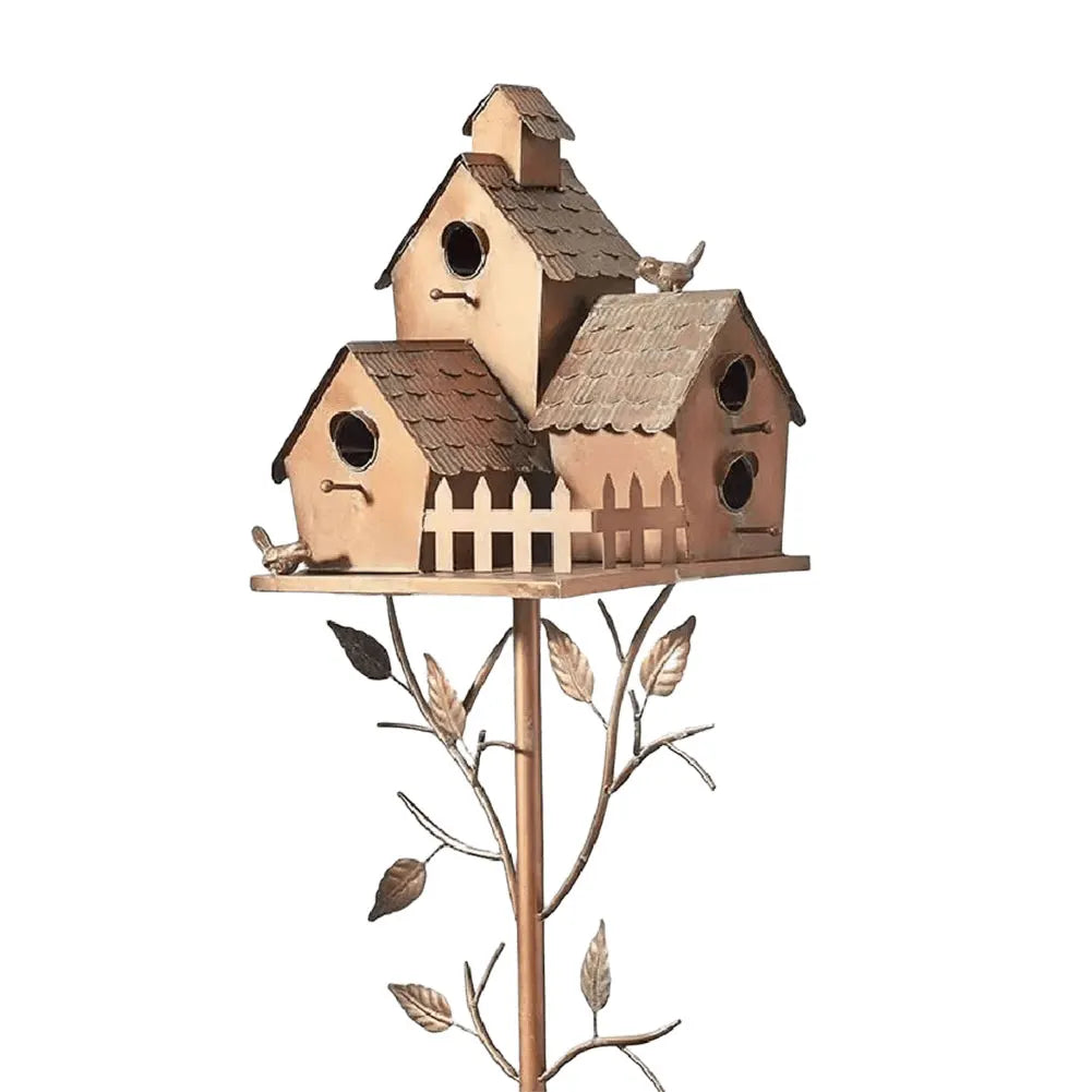 Decoratief Vogelhuis op Paal – Handgemaakt Design & Weerbestendige Tuinversiering-Home & Garden-DeWoonVallei-E-DeWoonVallei