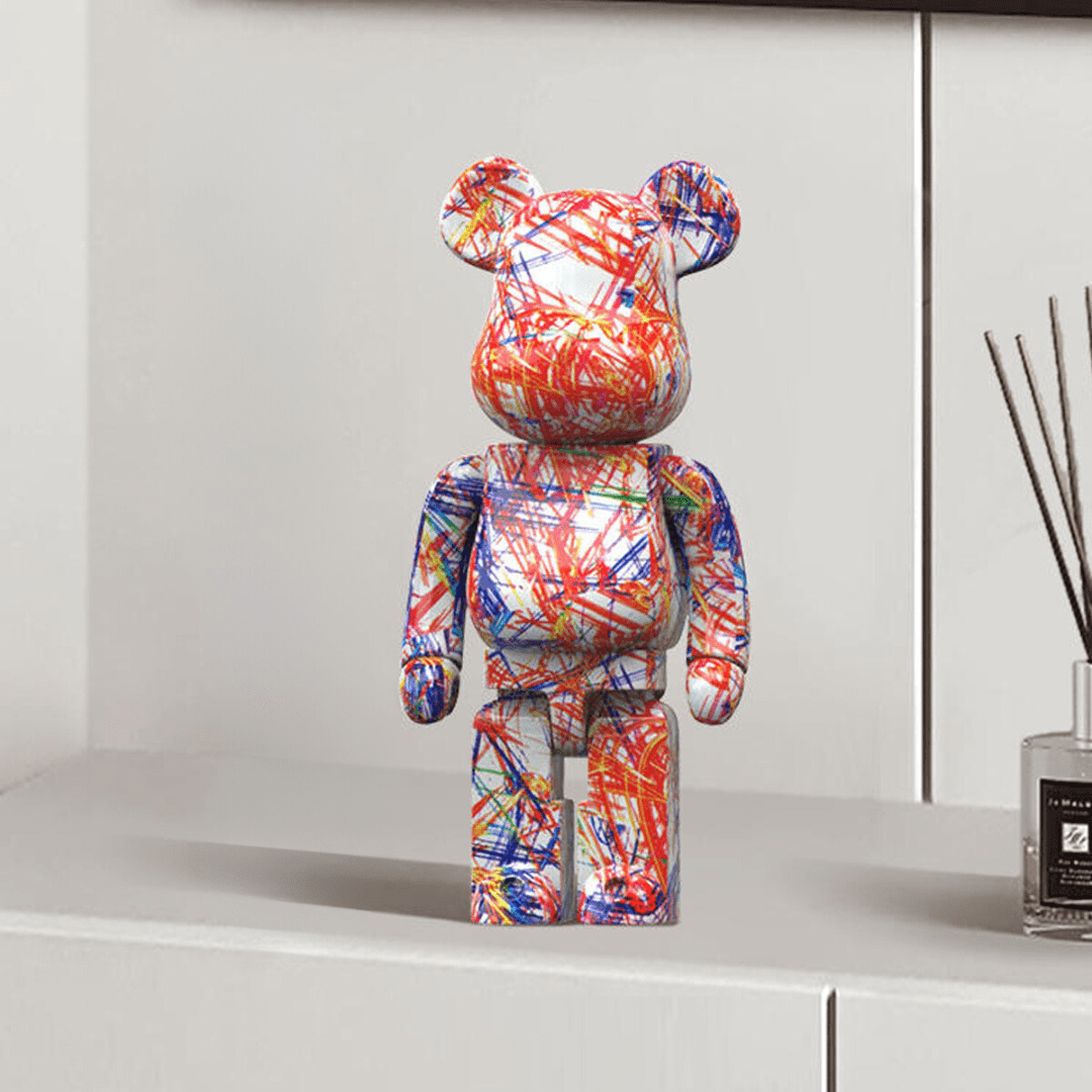 Decoratieve Beer Figurine – Kleurrijk Design & Speelse Woondecoratie-Figurines-DeWoonVallei-D-DeWoonVallei