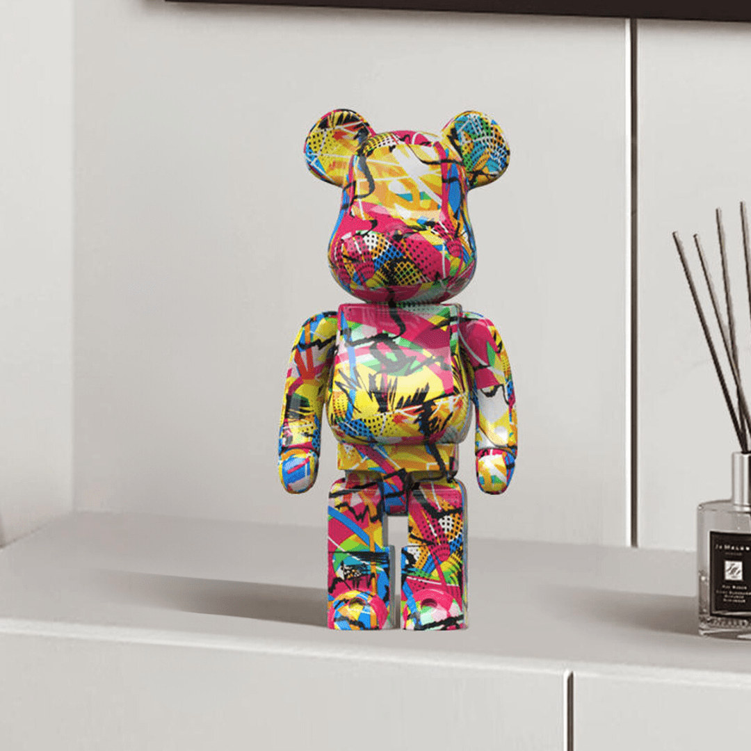 Decoratieve Beer Figurine – Kleurrijk Design & Speelse Woondecoratie-Figurines-DeWoonVallei-F-DeWoonVallei