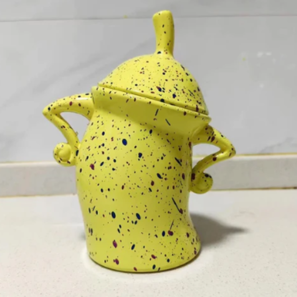 Decoratieve Opbergpot met Speels Design & Grote Capaciteit-Home & Garden-DeWoonVallei-Geel-DeWoonVallei