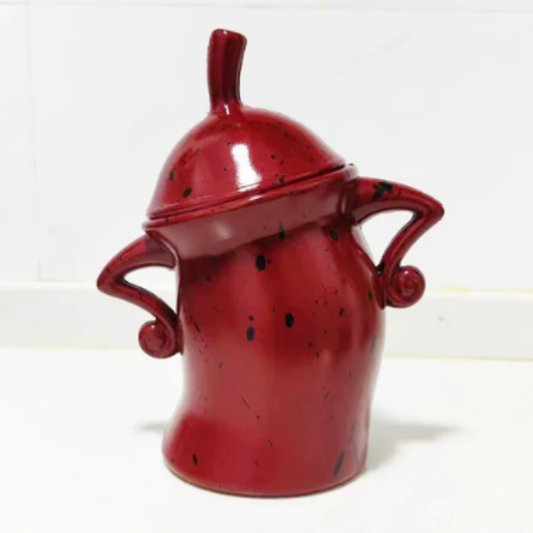 Decoratieve Opbergpot met Speels Design & Grote Capaciteit-Home & Garden-DeWoonVallei-Rood-DeWoonVallei