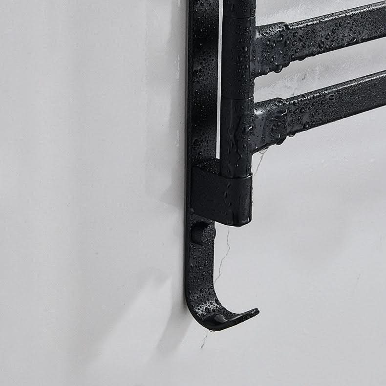 Draaibare Metalen Handdoekhouder met 2 Armen – Elegant Zwart Design & Ruimtebesparend Comfort-Bathroom-DeWoonVallei-DeWoonVallei
