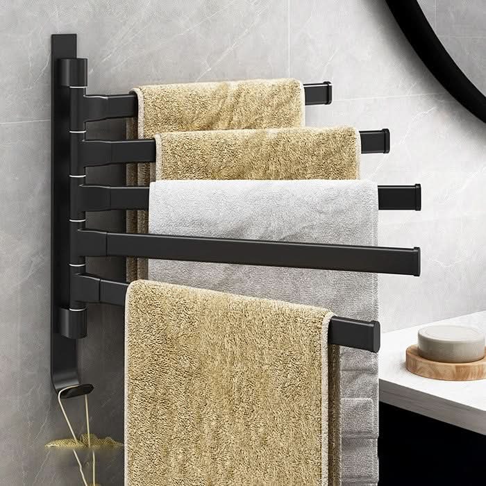 Draaibare Metalen Handdoekhouder met 5 Armen – Ruimtebesparend Design & Modern Badkamercomfort-Bathroom-DeWoonVallei-DeWoonVallei
