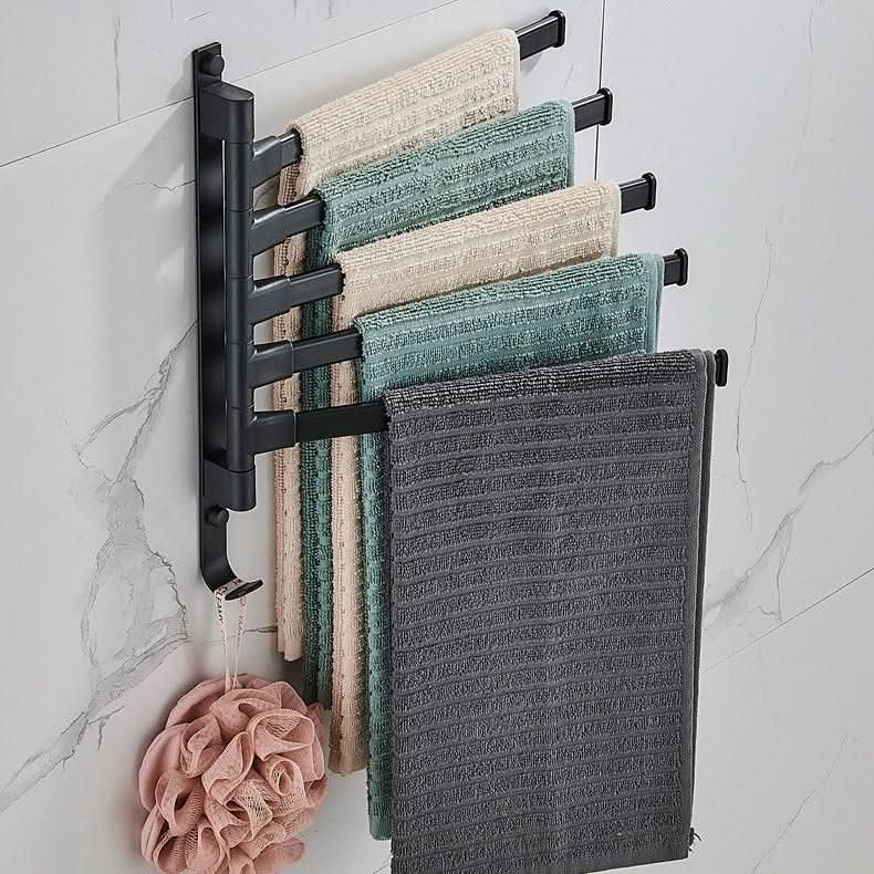 Draaibare Metalen Handdoekhouder met 5 Armen – Ruimtebesparend Design & Modern Badkamercomfort-Bathroom-DeWoonVallei-DeWoonVallei