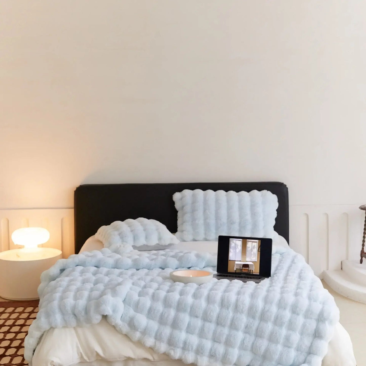 Luxe Pluche Wasbare Deken – Warm, Ademend & Hypoallergeen Comfort-Home Decor-DeWoonVallei-Hemels Blauw-100x160 cm-DeWoonVallei