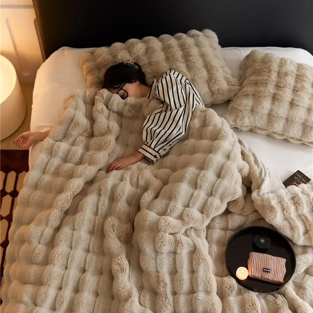 Luxe Pluche Wasbare Deken – Warm, Ademend & Hypoallergeen Comfort-Home Decor-DeWoonVallei-Kameel-100x160 cm-DeWoonVallei