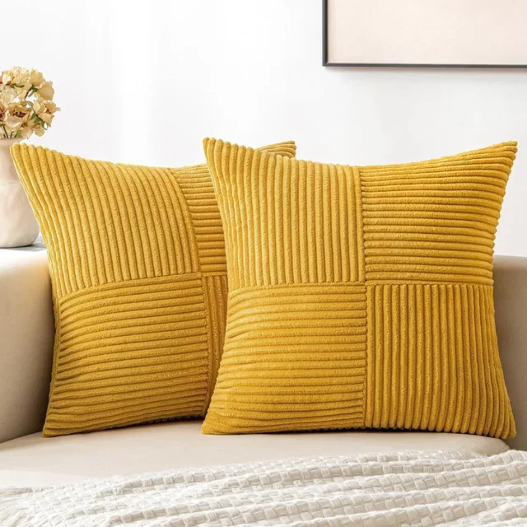 Luxe Sierkussen – Zachte Pluche Comfort & Tijdloze Stijl voor Woonkamer of Slaapkamer-DeWoonVallei-Geel-DeWoonVallei