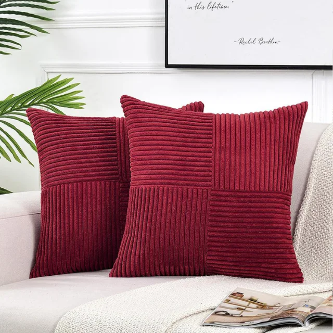 Luxe Sierkussen – Zachte Pluche Comfort & Tijdloze Stijl voor Woonkamer of Slaapkamer-DeWoonVallei-Wijnrood-DeWoonVallei