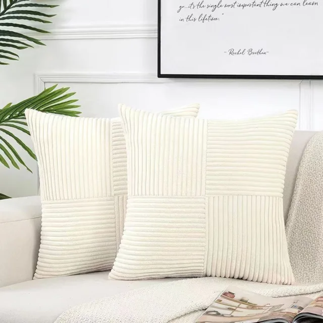 Luxe Sierkussen – Zachte Pluche Comfort & Tijdloze Stijl voor Woonkamer of Slaapkamer-DeWoonVallei-Wit-DeWoonVallei