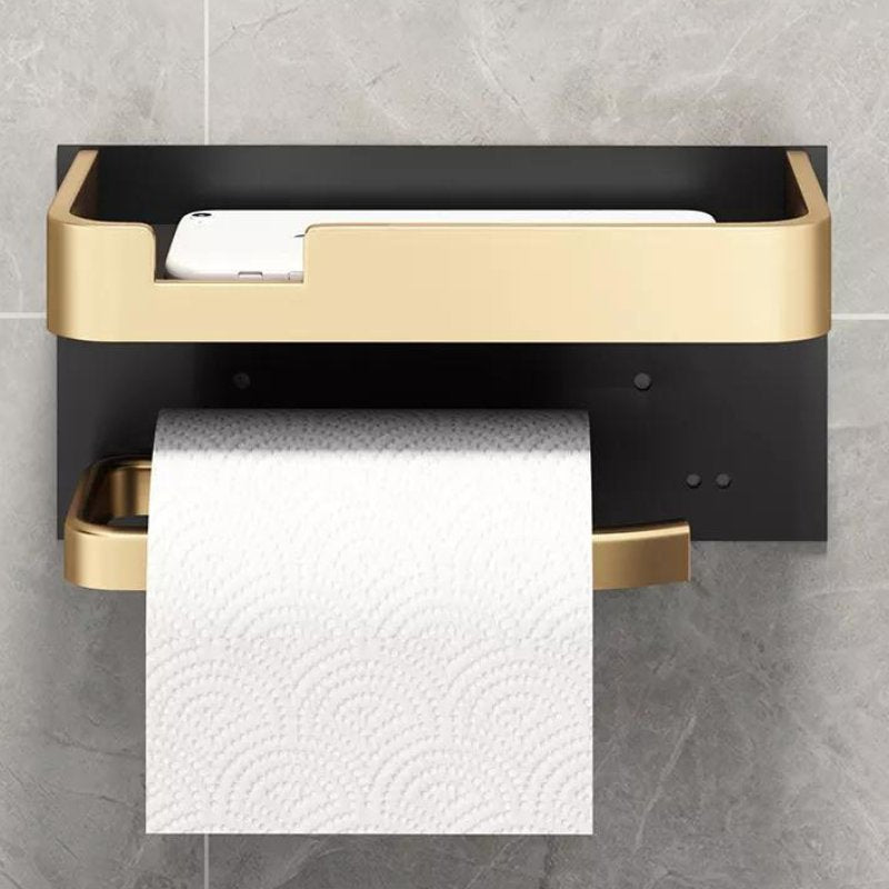 Luxe Wandtoiletrolhouder met Plank – Modern Design & Boorvrije Montage-Bathroom-DeWoonVallei-DeWoonVallei