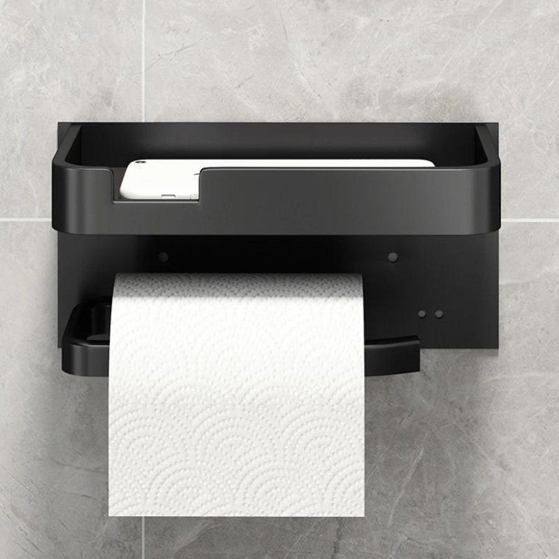 Luxe Wandtoiletrolhouder met Plank – Modern Design & Boorvrije Montage-Bathroom-DeWoonVallei-DeWoonVallei