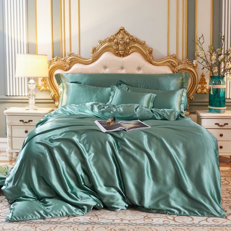 Luxe Zijde Dekbedovertrekset – Natuurlijke Zijde voor Zijdezacht Comfort en Tijdloze Slaapervaring-Duvet Cover-DeWoonVallei-Mint-150cm hoeslaken + Dekbed 200x 230cm + 2x kussensloop-DeWoonVallei
