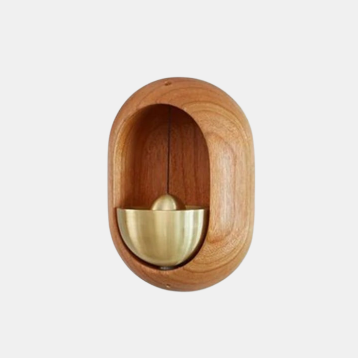 Melodieuze Deurbel van Koper en Hout – Rustgevende Klank en Tijdloze Elegantie voor een Harmonieuze Entree-Doorbell-DeWoonVallei-Ovaal Beuken-DeWoonVallei