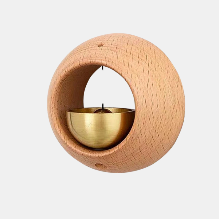 Melodieuze Deurbel van Koper en Hout – Rustgevende Klank en Tijdloze Elegantie voor een Harmonieuze Entree-Doorbell-DeWoonVallei-Rond beuk-DeWoonVallei