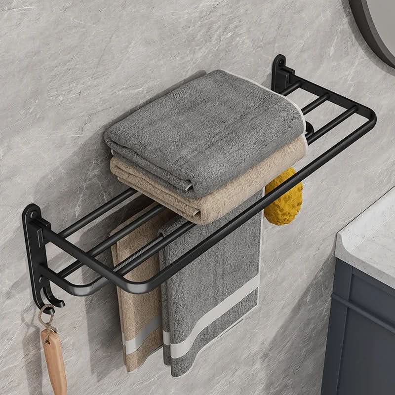 Moderne Aluminium Opklapbare Handdoekhouder voor Ruimtebesparende Elegantie-Bathroom-DeWoonVallei-DeWoonVallei