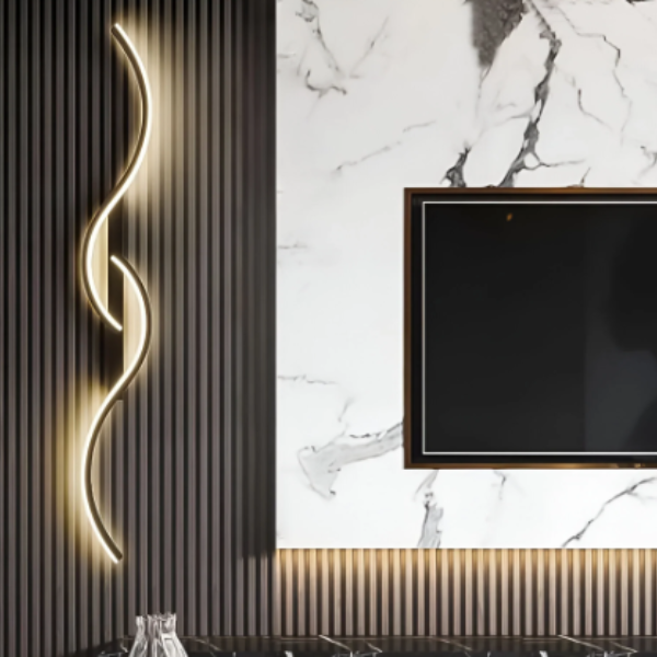 Moderne Golf LED Wandlamp voor Stijlvolle Interieur Sfeer-Wall Light-DeWoonVallei-goud zwart-60 cm / 23.6 inches-warm licht (2700K-3500K)-DeWoonVallei