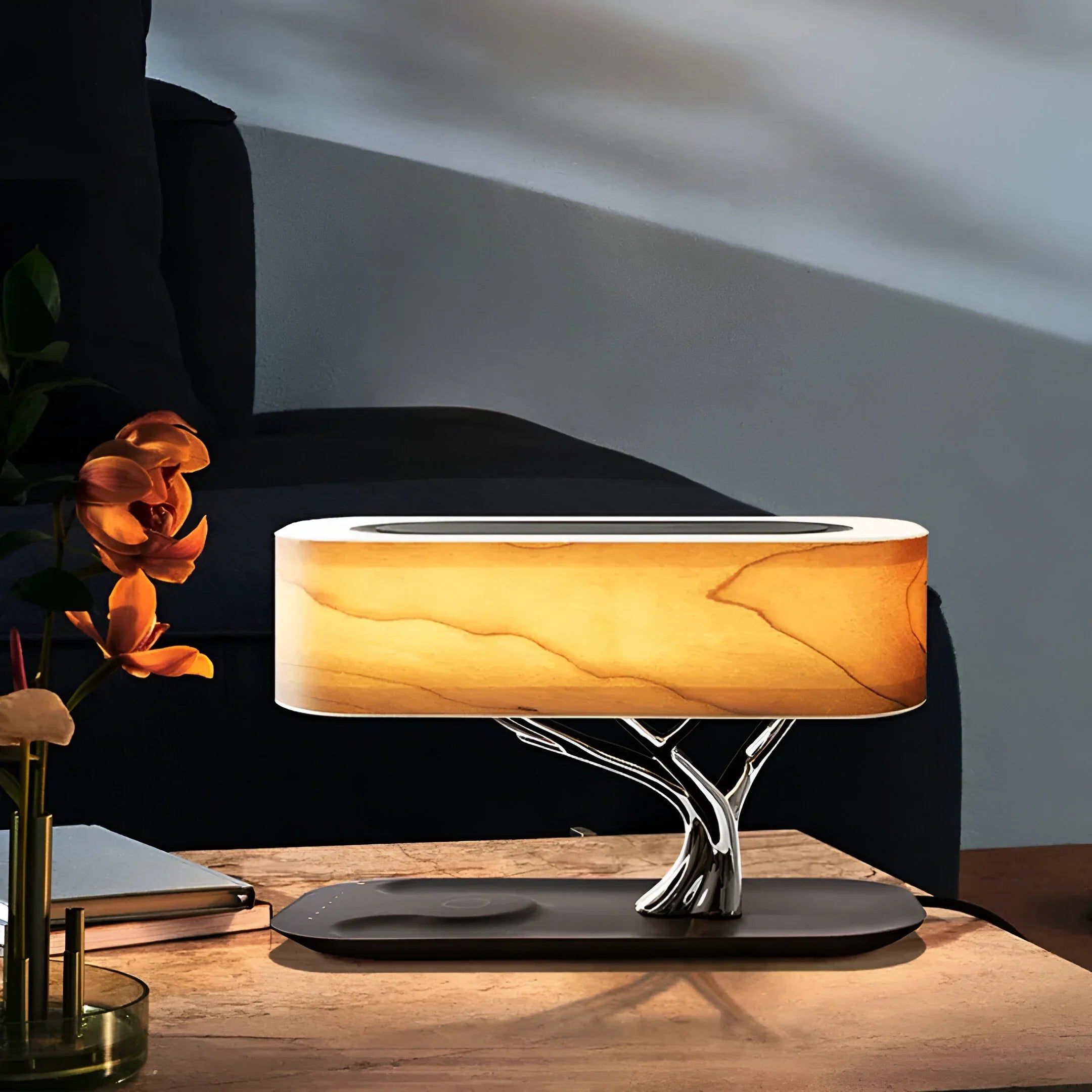 Moderne Tafellamp met Bluetooth Speaker en Draadloze Oplader-Table Lamp-DeWoonVallei-DeWoonVallei