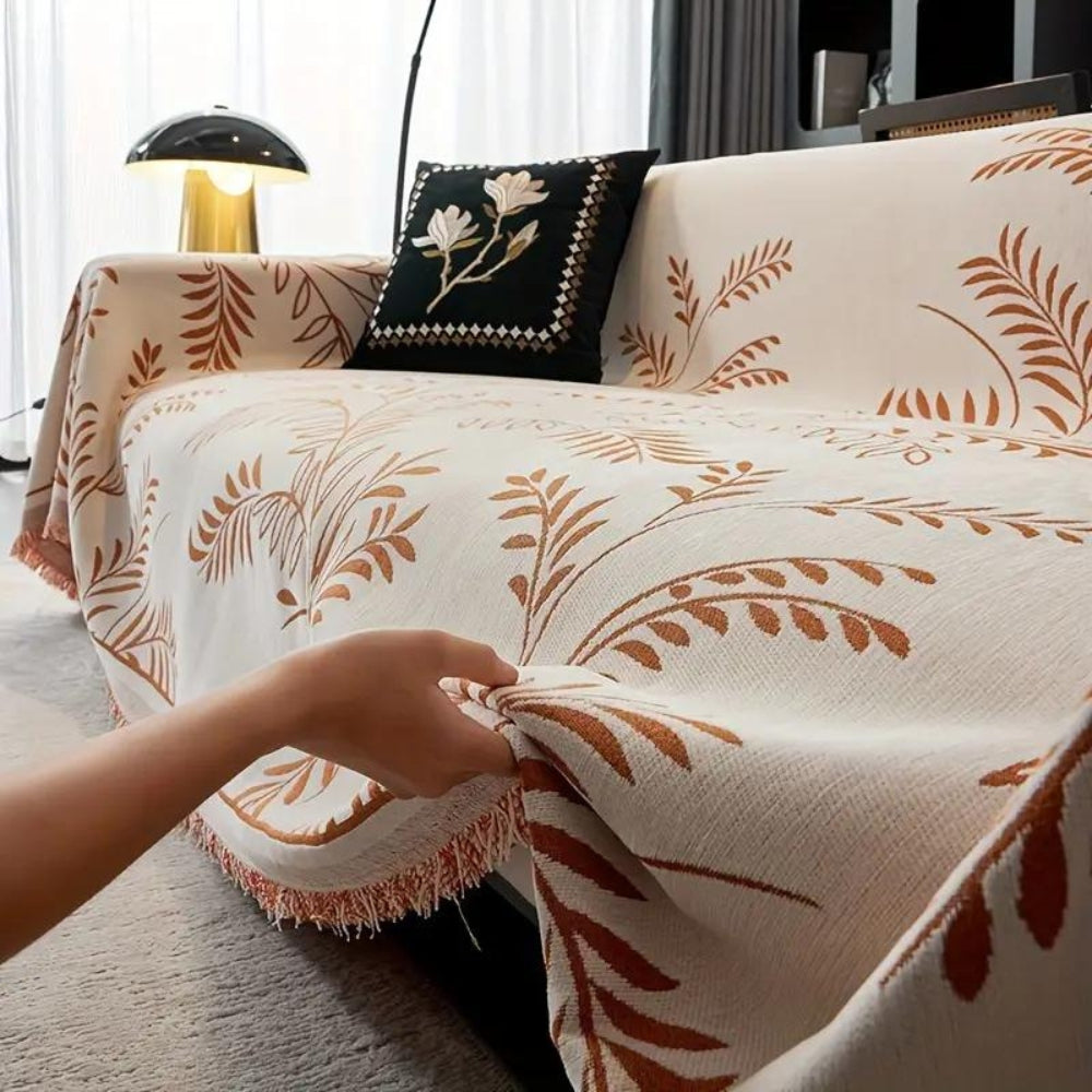 Natuur Chenille Sofahoes - Luxe Textuur & Rustige Woonkamerstijl-Home & Garden-DeWoonVallei-Oranje-180x260cm-DeWoonVallei