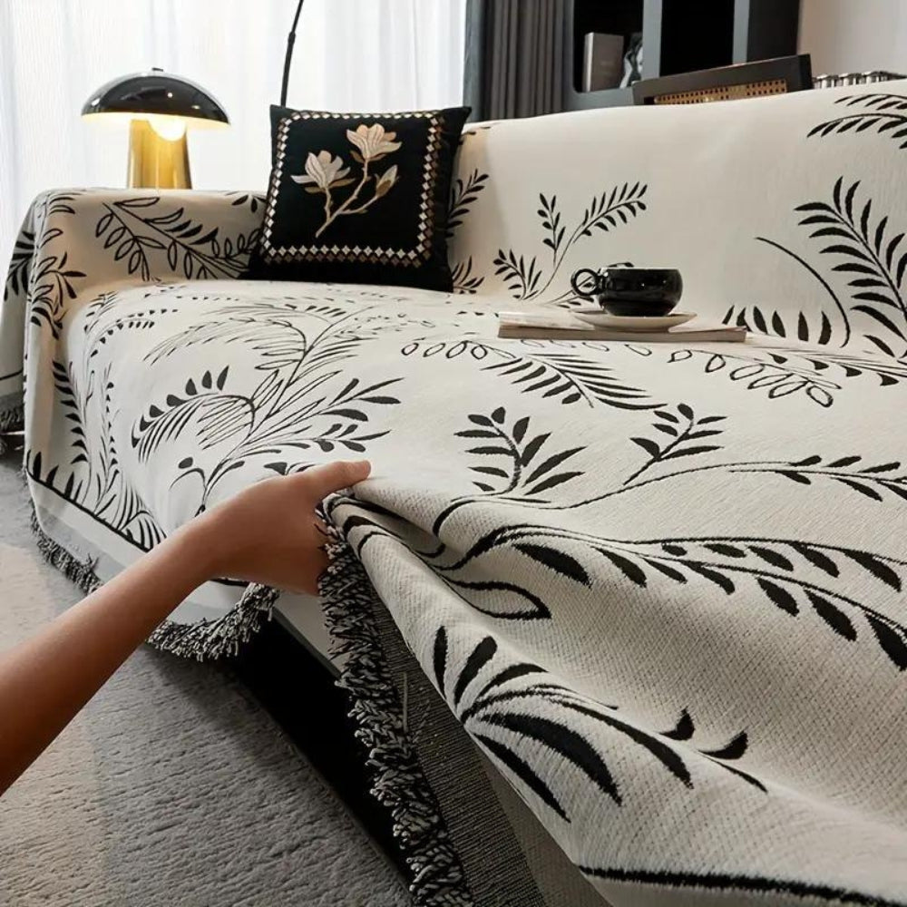 Natuur Chenille Sofahoes - Luxe Textuur & Rustige Woonkamerstijl-Home & Garden-DeWoonVallei-Zwart-180x260cm-DeWoonVallei