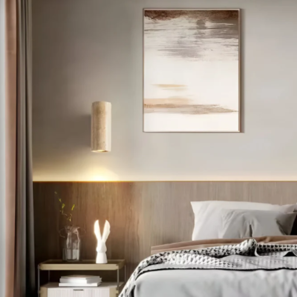 Natuurlijke Travertin Wandlamp Moderne Stenen Ontwerp voor Elegante Interieurs-Wall Light-DeWoonVallei-DeWoonVallei