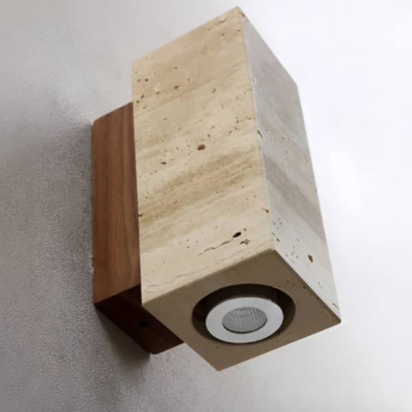 Natuurlijke Travertin Wandlamp Moderne Stenen Ontwerp voor Elegante Interieurs-Wall Light-DeWoonVallei-DeWoonVallei