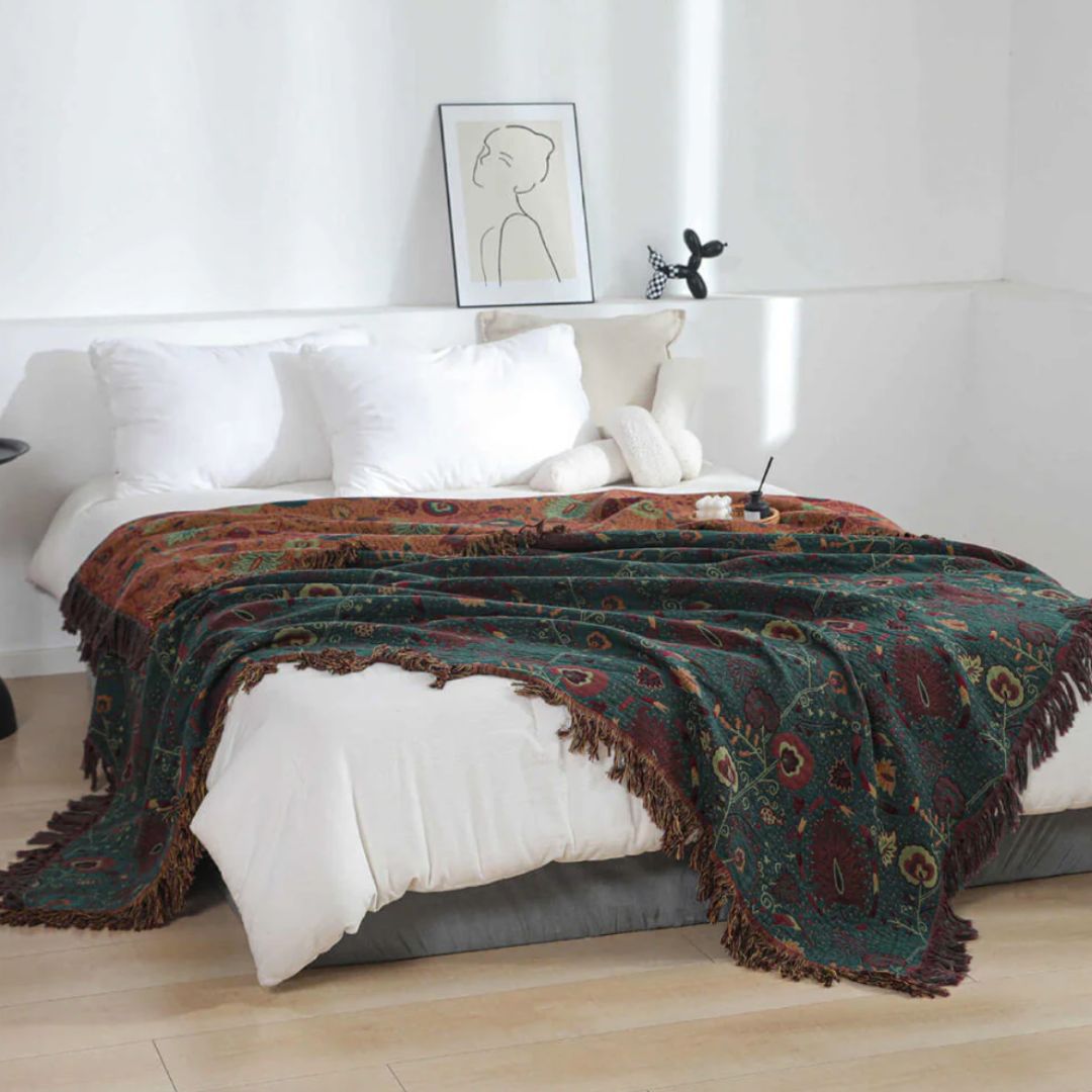 Night Flower Omkeerbare Deken - Dubbelzijdig Design & Elegante Bloemenstijl-Home & Garden-DeWoonVallei-DeWoonVallei