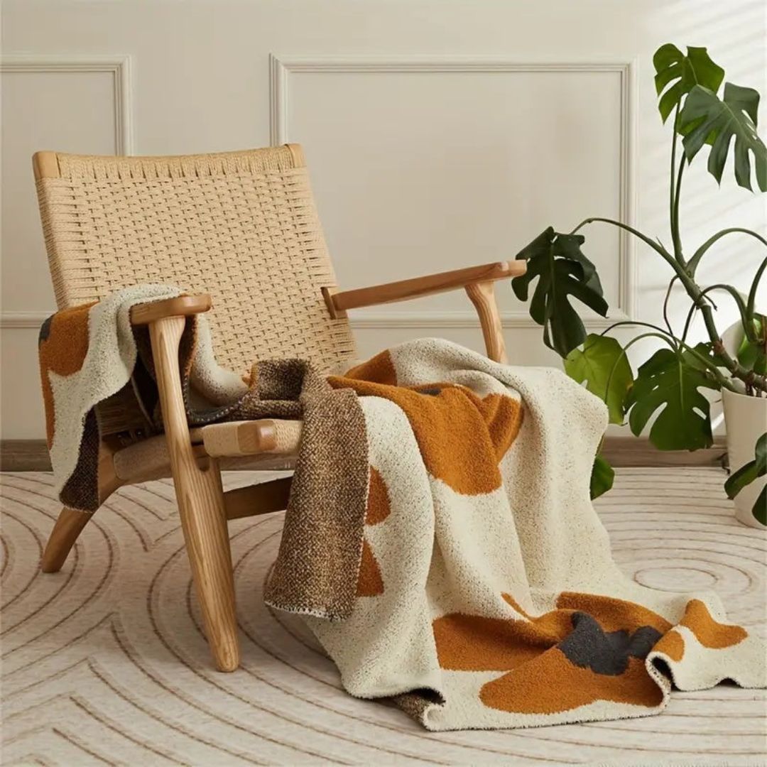 Noordic Bloemen Deken - Scandinavische Elegantie & Gezellig Warm Comfort-Home & Garden-DeWoonVallei-120x150cm-DeWoonVallei