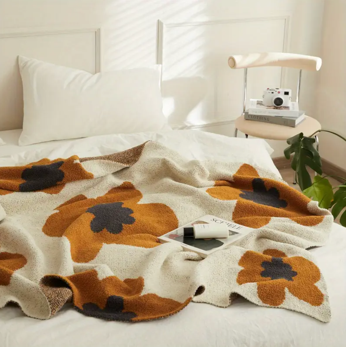 Noordic Bloemen Deken - Scandinavische Elegantie & Gezellig Warm Comfort-Home & Garden-DeWoonVallei-DeWoonVallei