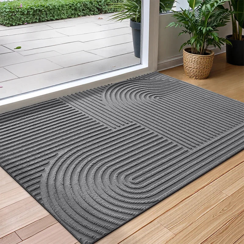 Polyester Rubber Deurmat met Antislip en Waterabsorberende Eigenschappen voor Binnen en Buiten-DeWoonVallei-Grijs-45cm x 75cm-A-DeWoonVallei