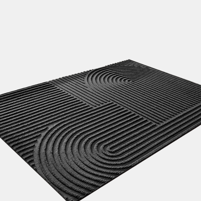 Polyester Rubber Deurmat met Antislip en Waterabsorberende Eigenschappen voor Binnen en Buiten-DeWoonVallei-Zwart-45cm x 75cm-A-DeWoonVallei