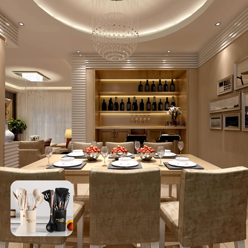 Premium Siliconen Keukenset – Elegant, Hittebestendig & Krasvrij Gereedschap voor Moeiteloos Koken-DeWoonVallei-DeWoonVallei